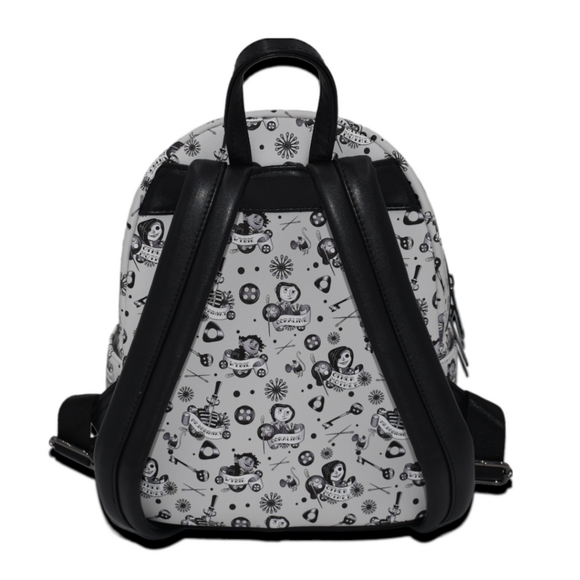 Loungefly - EXCLUSIVE - LAIKA CORALINE TATTOO AOP MINI BACKPACK - Picture 3 of 9
